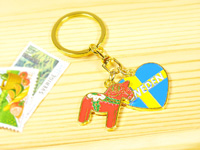 [５０％OFF 定価 945円 アウトレットセール]Nordic Souvenir / ノルディックスーベニア ダーラナホース＆スウェーデン国旗のキーリング/北欧雑貨 アクセサリー